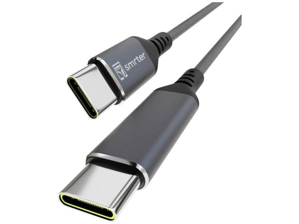 Smrter USB-C-kabel USB 2.0 USB-C®-kontakt, USB-C®-kontakt 0,40 m Antracitt med OTG-funksjon, Rund, Stofftrekk SMRTER_SPEEDY100_S_AT