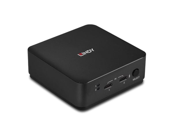 Lindy 2 Port Type C Dual HDMI 4K60 KVM Switch - Bytter mellom 2 Type C Alt Mode utstyrte enheter fra en enkelt konsoll (42321)