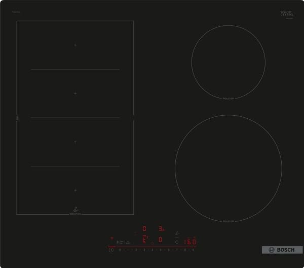 Bosch Serie | 6 PIX61RHC1E - Induksjonskomfyrtopp - 4 plater - Nisje - bredde: 56 cm - dybde: 49 cm - uten ramme - svart