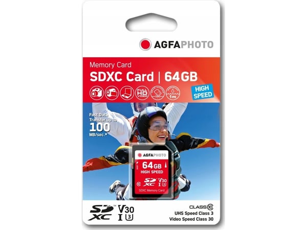 AgfaPhoto - Flashminnekort - 64 GB - Class 10 - SDXC UHS-I