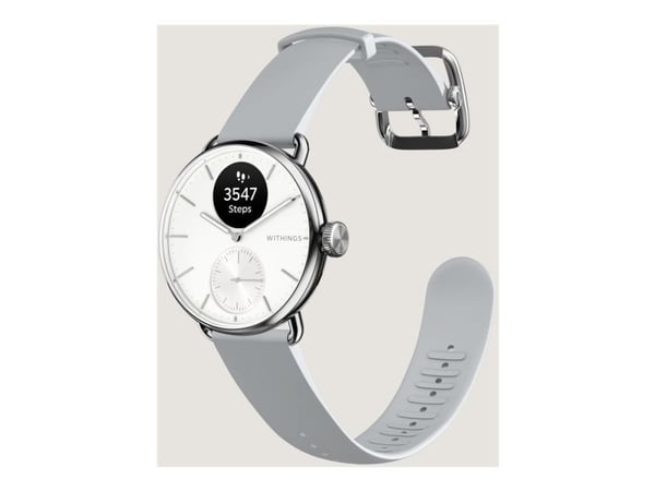Withings ScanWatch 2 - 38 mm - rustfritt stål - hybridsmartur med bånd - fluorelastomer - håndleddstørrelse: 146-211 mm - monokrom - Bluetooth - 34...