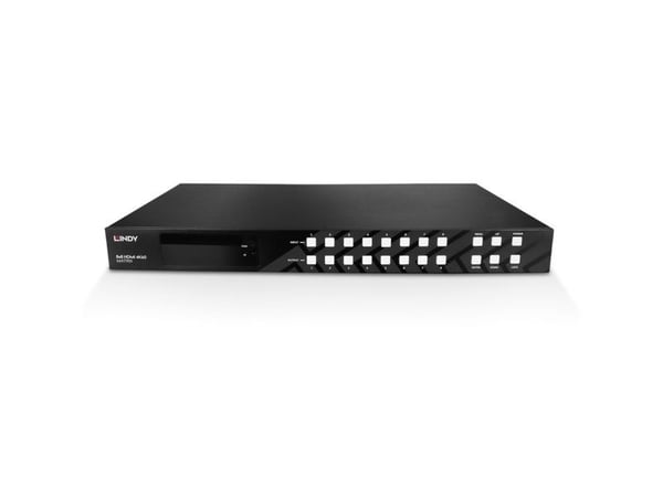 Lindy 38334, AV-matrisevelger, 3840 x 2160 piksler, 18 Gbit/s, DTS, LPCM, Svart, Metall