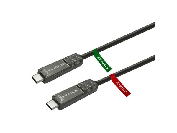 VivoLink - USB-kaapeli - 24-nastainen USB-C (han) til 24-nastainen USB-C (han) - USB 3.2 Gen 2 / DisplayPort 1.4 - 5 - 20 V - 15 m - lajittelu