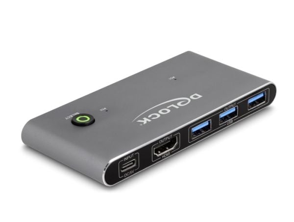 DeLOCK 18647, 7680 x 4320 piksler, 8K Ultra HD, antrasitt