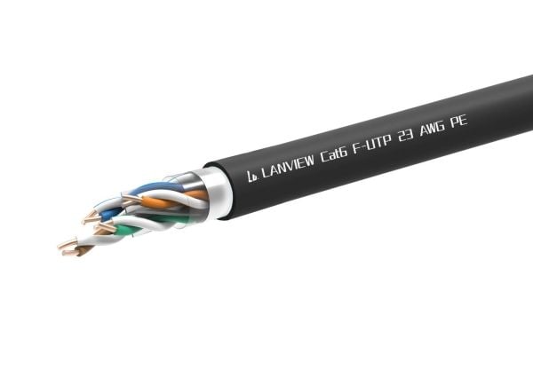 Lanview - Bulkkabel - 305 m - FTP - CAT 6 - halogenfri, utomhus - svart