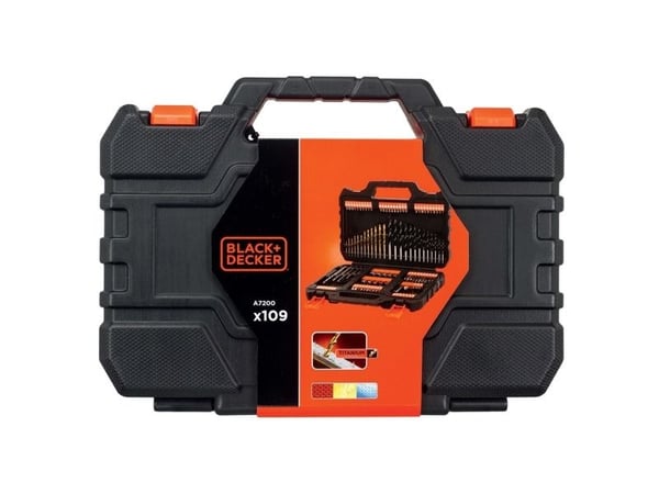 Black & Decker A7200-XJ Titanium - Sett for skrutrekker, borspiss og sokler - 109 deler