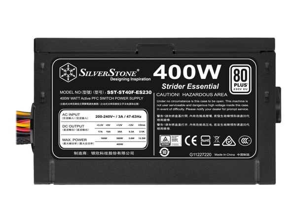 Silverstone ST40F-ES230, 400 W, 180 - 264 V, 47 - 63 Hz, 3 A, Aktiv, 100 W