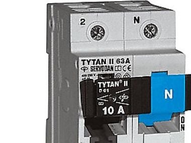NIKO Groupin katkaisija TYTAN II1P+N, 2-63A, 230V ACdin-kisko, leveys 54 mm