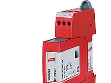 DEHN DR M 2P 255 FM, Pääte, 230 V, 50 - 60 Hz, 5000 A, Punainen, Termoplastinen
