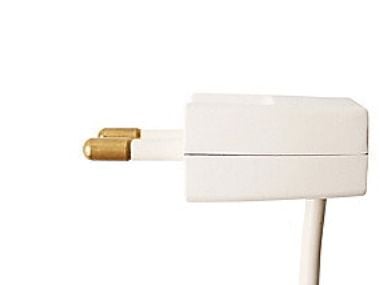 Stickpropp U/J, platt vinkel, vit