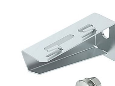 Konsol med flänslängd 110 mm för OBO gallerkabelbricka inkl. bultsats M10 x 25 elförzinkad