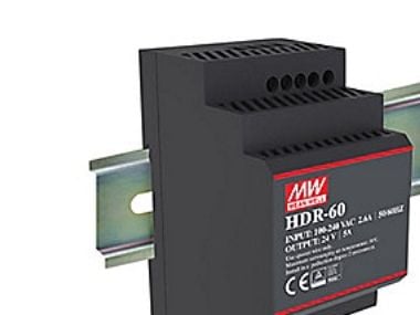 MEAN WELL HDR-60-12, 85 - 264 V, 60 W, 12 V, 4,5 A, RoHS, 52,5 mm