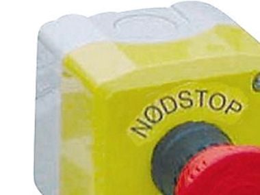 Nødstopbox komplet Ø40 2NC 1NO "NØDSTOP"