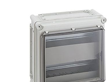 FIBOX DIN-kiskokotelo 280 x 280 x 160 mm täydellisenä 1 kpl saranoitu yläosa 2 x 13M IP65