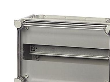 FIBOX DIN-skinnekasse HxBxD 190 x 280 x 130 mm komplet med sidehængslet låg 1 x 14M IP65