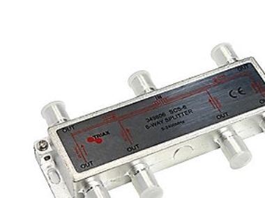 Triax SCS 6, Kaapelin jakaja, 75 O, 5 - 2400 MHz, Hopea, Valkoinen, Naaras/naaras, 16,5 dB
