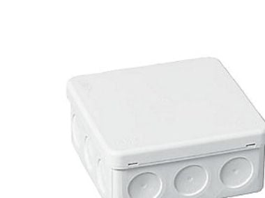 ABB förgreningsdosa IP65 vit (RAL9003), halogenfri, 400V, -15...+60°C, 10xØ19mm membran kabelingång, 105x105x46mm