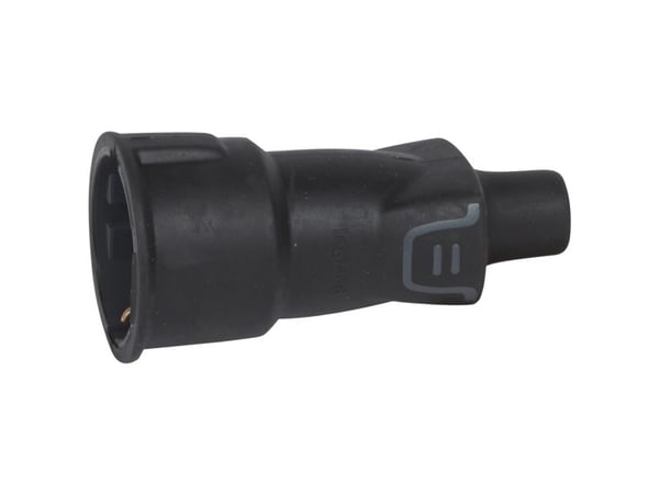 Välikappale Schuko M/J, kumi, musta, IP44