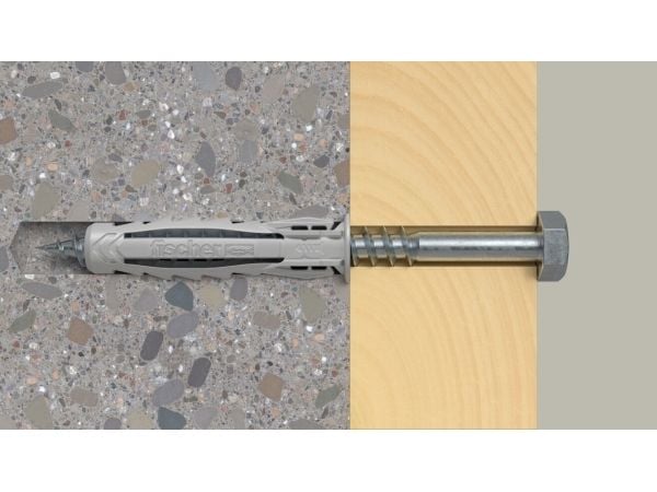 Fischer 70012, Veggplugg, Murstein, Betong, 60 mm, 1,2 cm, 8 cm, 8 mm