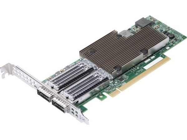 Broadcom NetXtreme E-Series P2100G - Nettverksadapter - PCIe 4.0 x16 lav profil - 100 Gigabit QSFP56 x 2
