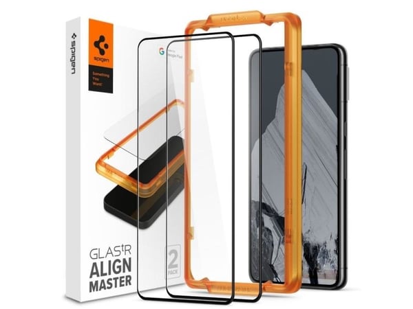 Spigen GLAS.tR AlignMaster, Google, Google Pixel 8 Pro (2023), Ripebestandig, Støtsikker, Svart, Gjennomsiktig, 2 stk.