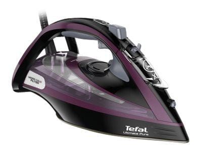 Tefal Ultimate Pure FV9835E0 - Dampstrykejern med automatisk slukking - såleplate: Durilium AirGlide Autoclean - 3000 W - bysantmetall