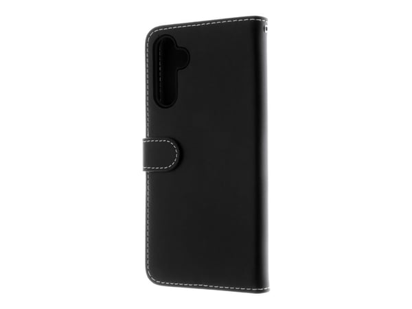 Insmat Exclusive - Lommebok for mobiltelefon - lær, kartong+papir+aluminiumsfolie, termoplastisk polyuretan (TPU) holder, bomullssting - svart - fo...