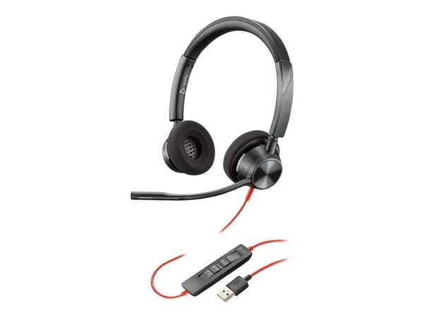 Poly Blackwire 3320 - 3300 Series - hodesett - on-ear - kablet - USB-A