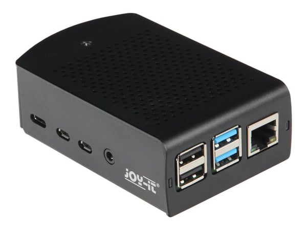 Joy-it RB-AlucaseP5-06B SBC-kapsling Passar: Raspberry Pi med fästögla Svart
