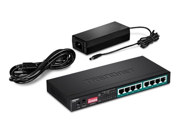 TRENDnet TPE LG80 - Switch - ohanterad - 8 x 10/100/1000 (PoE+) - skrivbordsmodell - PoE+ (65 W) - TAA-kompatibel