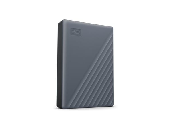 WD My Passport WDBRMD0040BGY-WESN - Harddisk - kryptert - 4 TB - ekstern (bærbar) - USB 3.2 Gen 1 - 256-bit AES - silikongrå