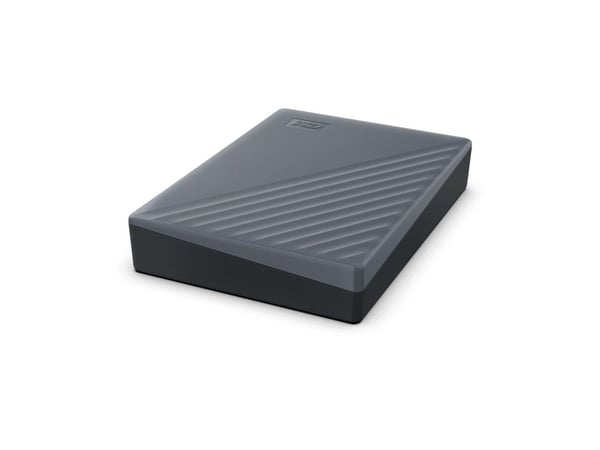WD My Passport WDBRMD0040BGY-WESN - Harddisk - kryptert - 4 TB - ekstern (bærbar) - USB 3.2 Gen 1 - 256-bit AES - silikongrå