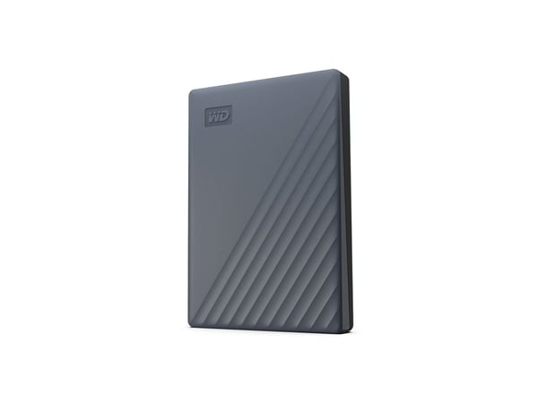 WD My Passport WDBWML0020BGY - Harddisk - kryptert - 2 TB - ekstern (bærbar) - USB 3.2 Gen 1 (USB-C kontakt) - 256-bit AES - silikongrå