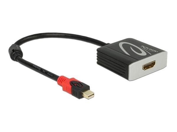 Delock Adapter mini Displayport 1.2 male > HDMI female 4K Active - Videokonverter - Parade PS176 - DisplayPort - HDMI - svart