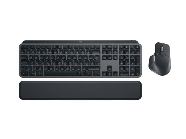 Logitech MX Keys S Combo - Tastatur- og mussett - bakbelysning - trådløs - Bluetooth LE - QWERTY - US International - tastsvitsj: Scissor-Key - gra...