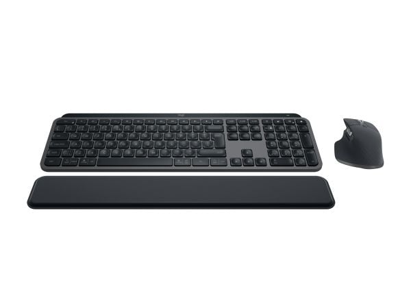 Logitech MX Keys S Combo - Tastatur- og mussett - bakbelysning - trådløs - Bluetooth LE - QWERTY - US International - tastsvitsj: Scissor-Key - gra...