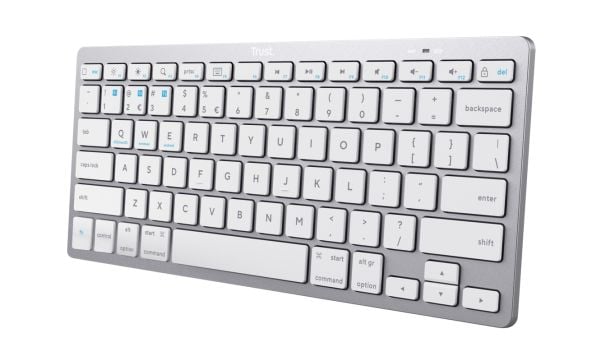 Trust - Tastatur - trådløs - Bluetooth 4.0 - QWERTY - USA - sølv
