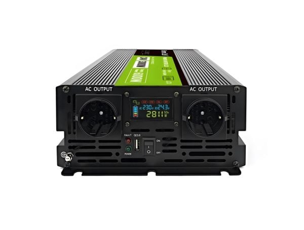 Green Cell PowerInverter LCD spenningsomformer 24 V 3000W/60000W Bilomformer med display - ren sinus