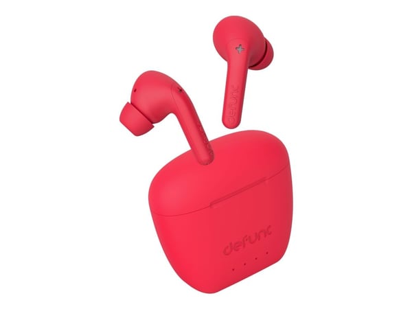 DeFunc TRUE AUDIO - True wireless-hodetelefoner med mikrofon - i øret - Bluetooth - rød