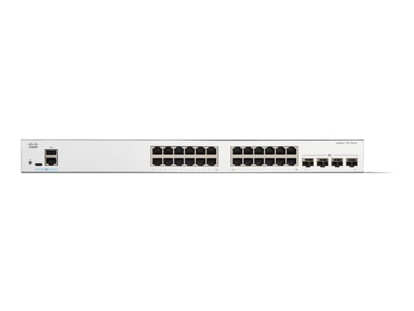 Cisco Catalyst 1300-24T-4X - Switch - L3 - Styrt - 24 x 10/100/1000Base-T + 4 x 10 Gigabit SFP+ - rackmonterbar