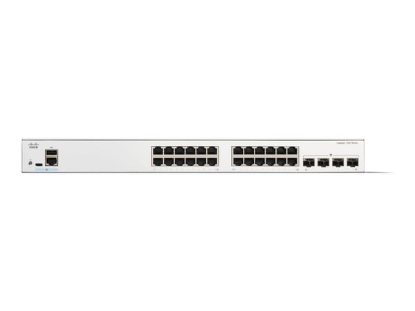 Cisco Catalyst 1300-24T-4G - Switch - L3 - Styrt - 24 x 10/100/1000Base-T + 4 x Gigabit SFP - rackmonterbar