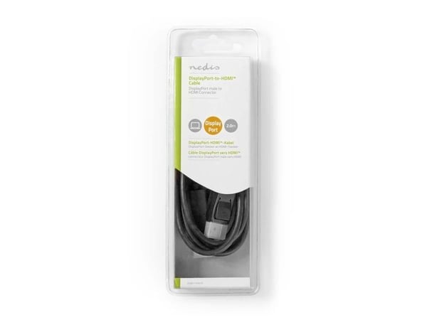Nedis CCGB37100BK20, 2 m, DisplayPort, HDMI tyyppi A (standardi), uros, uros, suora