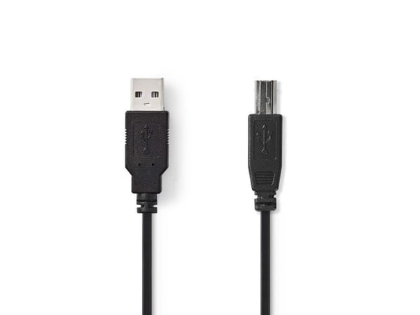 Nedis - USB-kabel - USB (hann) til USB-type B (hann) - USB 2.0 - 2 m - svart