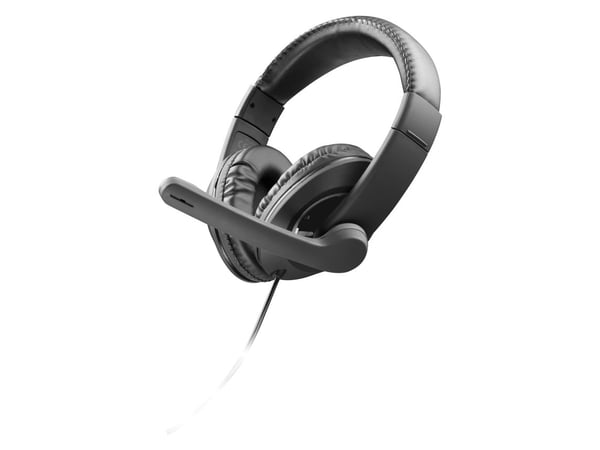 Cellularline 8018080422805, Koblet med ledninger (ikke trådløs), Samtaler/musikk, 320 g, Hodesett, Svart