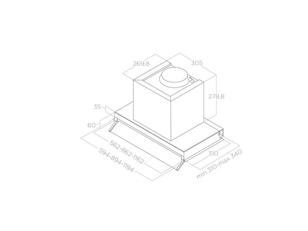 Elica BOXIN, 550 m³/t, eksos/resirkulering, A, A, C, 70 dB