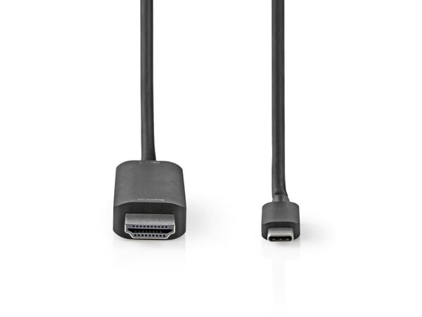 Nedis CCGB64655BK20, 2 m, USB Type-C, HDMI, Hankjønn, Hankjønn, Rett