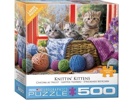 Palapeli Knittin' Kittens - 500 palaa, 48*68cm