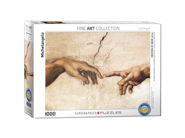 Puslespil Creation of Adam - 1000 brikker, 48*68cm