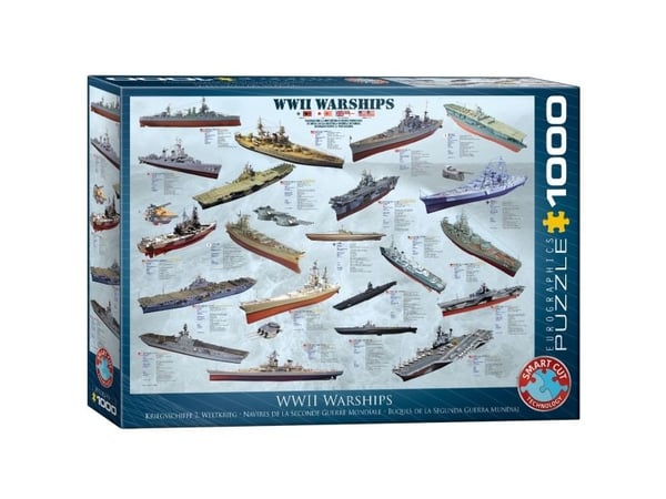 Palapeli WW II Sotalaivat - 1000 palaa, 48*68cm