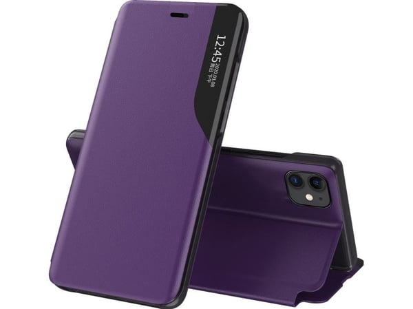 Eco Leather View- etui elegant boketui med stativ til iPhone 13 Pro Max - lilla